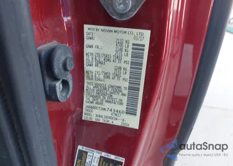 2017 Nissan Frontier S из США, поврежденный, VIN 1N6BD0CT1HN743460